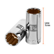 Dado largo de 1-1/16', 12 puntas, cuadro 1/2', TRUPER