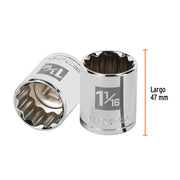 Dado de 1-1/16', 12 puntas, cuadro 1/2', TRUPER