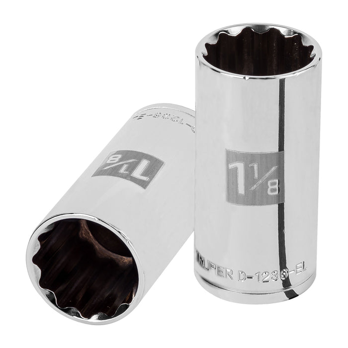 Dado largo de 1-1/8', 12 puntas, cuadro 1/2', TRUPER