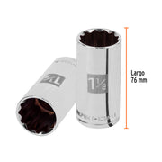 Dado largo de 1-1/8', 12 puntas, cuadro 1/2', TRUPER