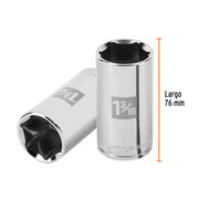 Dado largo de 1-3/16', 6 puntas, cuadro 1/2', TRUPER
