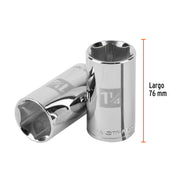 Dado largo de 1-1/4', 6 puntas, cuadro 1/2', TRUPER