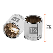 Dado de 1-1/4', 12 puntas, cuadro 1/2', TRUPER