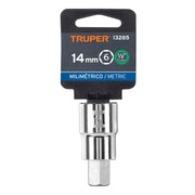 Dado punta hexagonal de 14 mm, cuadro 1/2', TRUPER