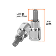 Dado punta hexagonal de 5/16', cuadro 1/2', TRUPER