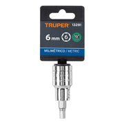 Dado punta hexagonal de 6 mm, cuadro 1/2', TRUPER