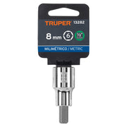 Dado punta hexagonal de 8 mm, cuadro 1/2', TRUPER