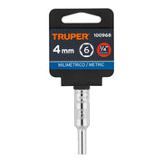 Dado largo de 4 mm, 6 puntas, cuadro 1/4', TRUPER