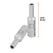 Dado largo de 4 mm, 6 puntas, cuadro 1/4', TRUPER