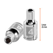 Dado de 4 mm, 6 puntas, cuadro 1/4', TRUPER