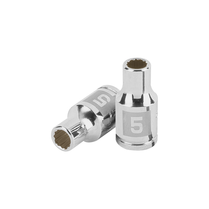 Dado de 5 mm, 12 puntas, cuadro 1/4', TRUPER