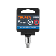 Dado de 5 mm, 12 puntas, cuadro 1/4', TRUPER