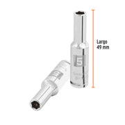 Dado largo de 5 mm, 6 puntas, cuadro 1/4', TRUPER