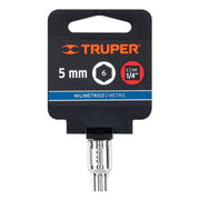 Dado de 5 mm, 6 puntas, cuadro 1/4', TRUPER