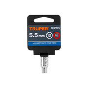 Dado de 5.5 mm, 12 puntas, cuadro 1/4', TRUPER