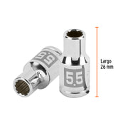 Dado de 5.5 mm, 12 puntas, cuadro 1/4', TRUPER