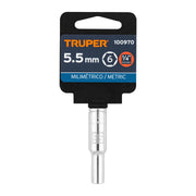 Dado largo de 5.5 mm, 6 puntas, cuadro 1/4', TRUPER