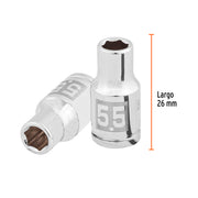Dado de 5.5 mm, 6 puntas, cuadro 1/4', TRUPER