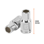 Dado de 6 mm, 12 puntas, cuadro 1/4', TRUPER