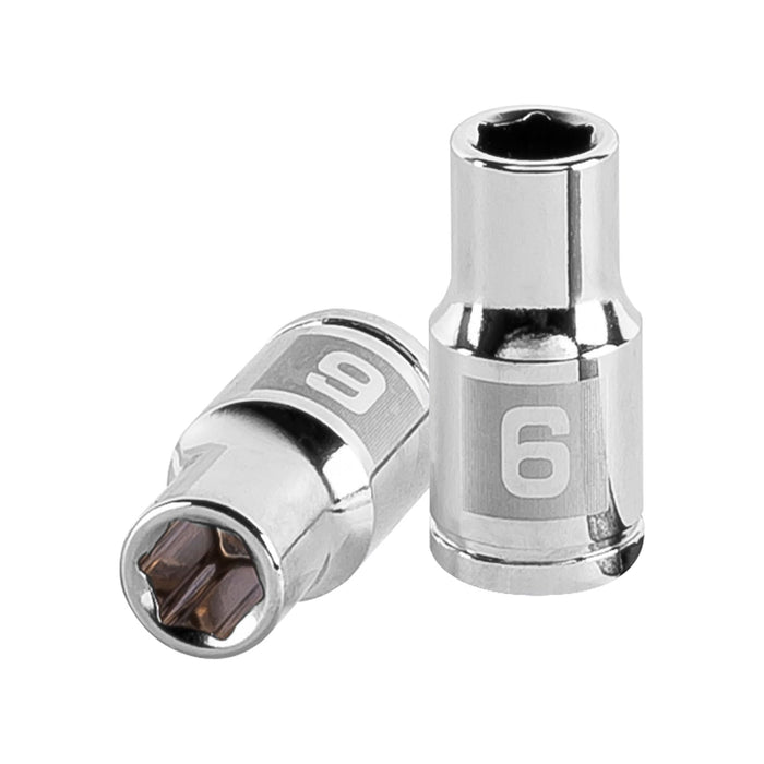Dado de 6 mm, 6 puntas, cuadro 1/4', TRUPER