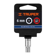 Dado de 6 mm, 6 puntas, cuadro 1/4', TRUPER