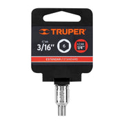 Dado de 3/16', 6 puntas, cuadro 1/4', TRUPER