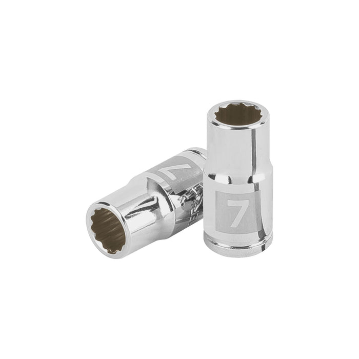 Dado de 7 mm, 12 puntas, cuadro 1/4', TRUPER