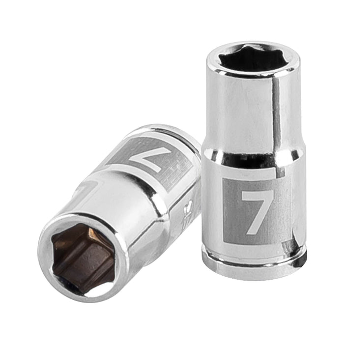 Dado de 7 mm, 6 puntas, cuadro 1/4', TRUPER