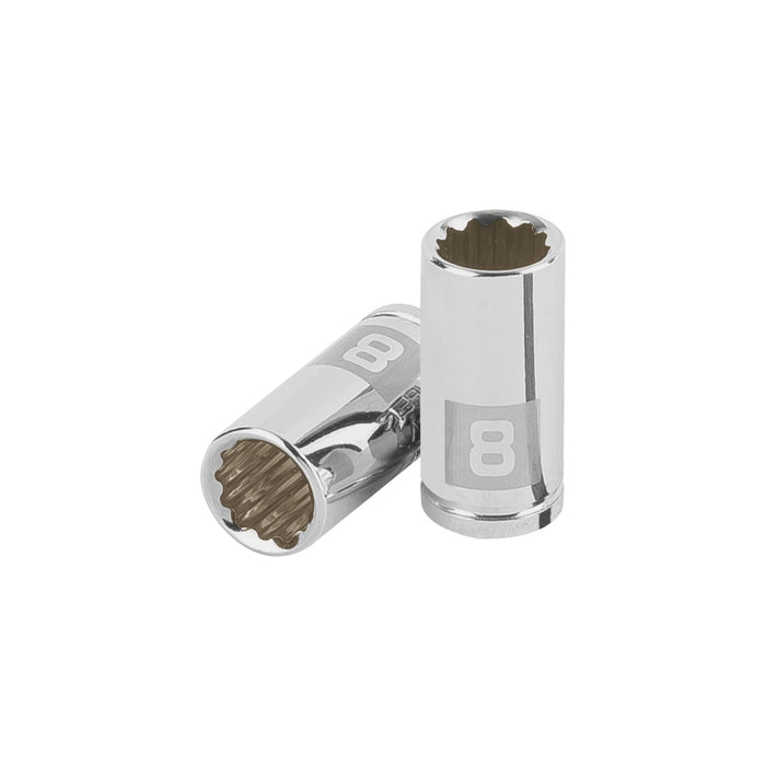 Dado de 8 mm, 12 puntas, cuadro 1/4', TRUPER