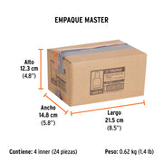 Dado de 1/4', 12 puntas, cuadro 1/4', TRUPER