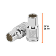 Dado de 1/4', 12 puntas, cuadro 1/4', TRUPER