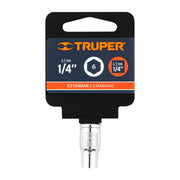Dado de 1/4', 6 puntas, cuadro 1/4', TRUPER