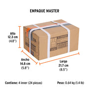 Dado de 1/4', 6 puntas, cuadro 1/4', TRUPER