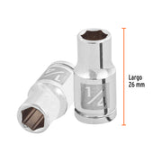 Dado de 1/4', 6 puntas, cuadro 1/4', TRUPER