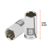 Dado de 9 mm, 12 puntas, cuadro 1/4', TRUPER