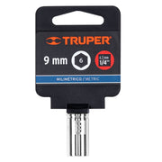 Dado de 9 mm, 6 puntas, cuadro 1/4', TRUPER