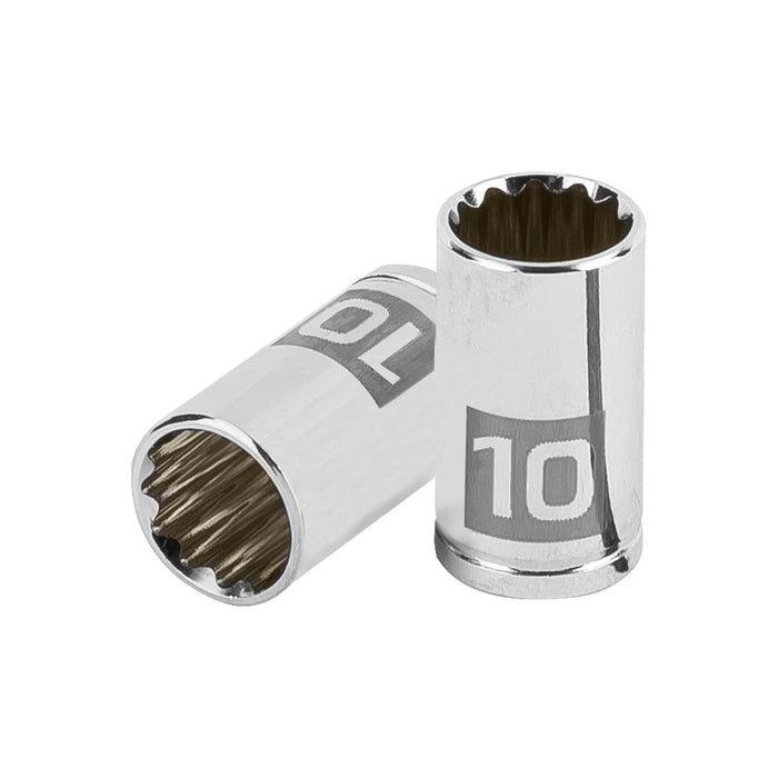 Dado de 10 mm, 12 puntas, cuadro 1/4', TRUPER