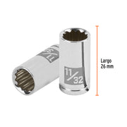 Dado de 11/32', 12 puntas, cuadro 1/4', TRUPER