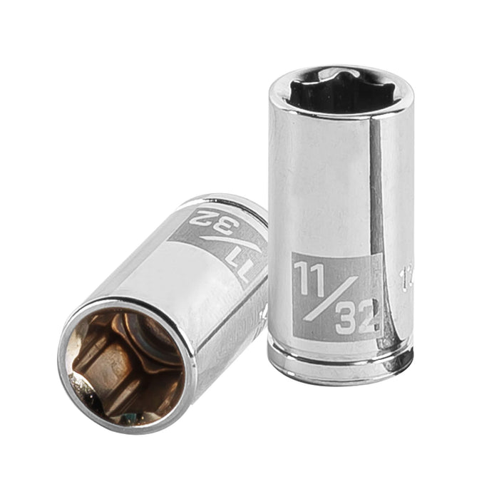 Dado de 11/32', 6 puntas, cuadro 1/4', TRUPER