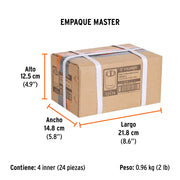 Dado de 12 mm, 6 puntas, cuadro 1/4', TRUPER