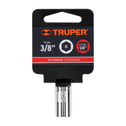 Dado de 3/8', 6 puntas, cuadro 1/4', TRUPER