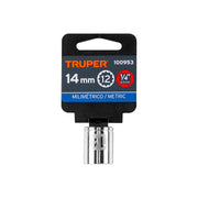 Dado de 14 mm, 12 puntas, cuadro 1/4', TRUPER