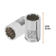 Dado de 7/16', 12 puntas, cuadro 1/4', TRUPER