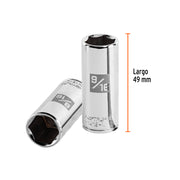 Dado largo de 9/16', 6 puntas, cuadro 1/4', TRUPER