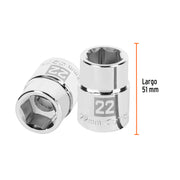 Dado de 22 mm, 6 puntas, cuadro 3/4', TRUPER
