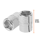 Dado de 25 mm, 6 puntas, cuadro 3/4', TRUPER