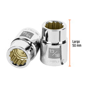 Dado de 13/16', 12 puntas, cuadro 3/4', TRUPER