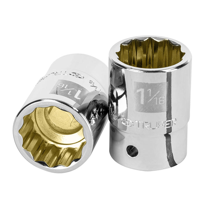 Dado de 1-1/16', 12 puntas, cuadro 3/4', TRUPER