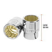 Dado de 1-3/8', 12 puntas, cuadro 3/4', TRUPER