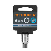 Dado de 6 mm, 6 puntas, cuadro 3/8', TRUPER